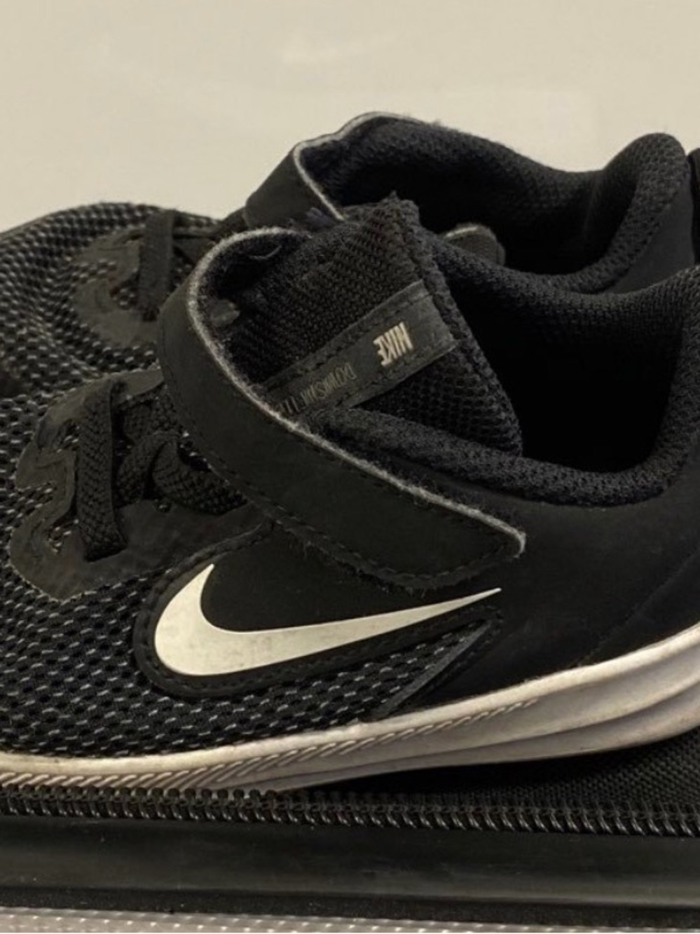 Nike Downshifter size 7c black white white accents